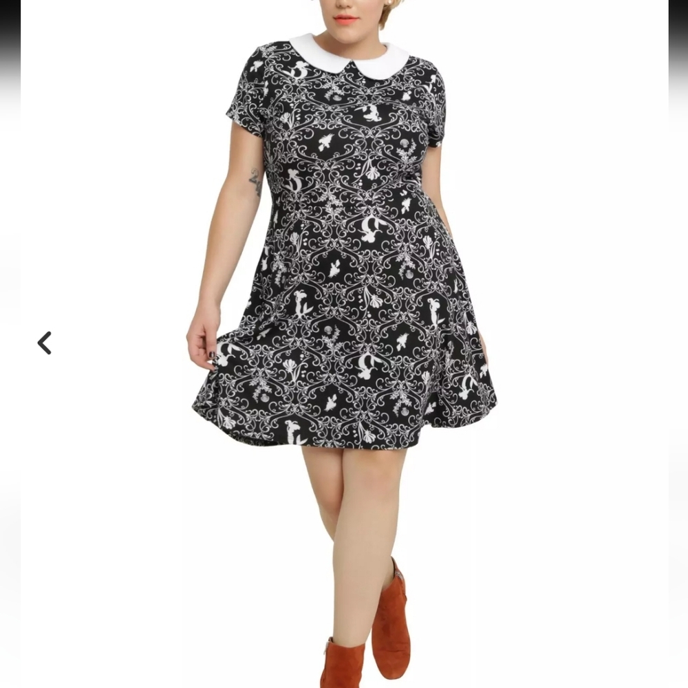 3x 4x Plus Size Disney The Little Mermaid Ariel Damask Dress Hot Topic
